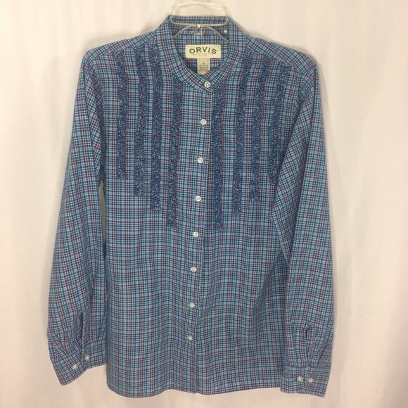 Orvis Tops - Orvis Women's Shirt Blouse Plaid Long Sleeve Size Medium